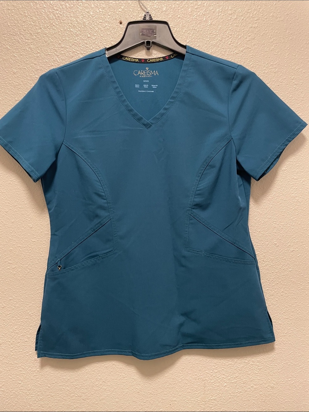 Careisma Women's Teal V-Neck Medical Scrub Top